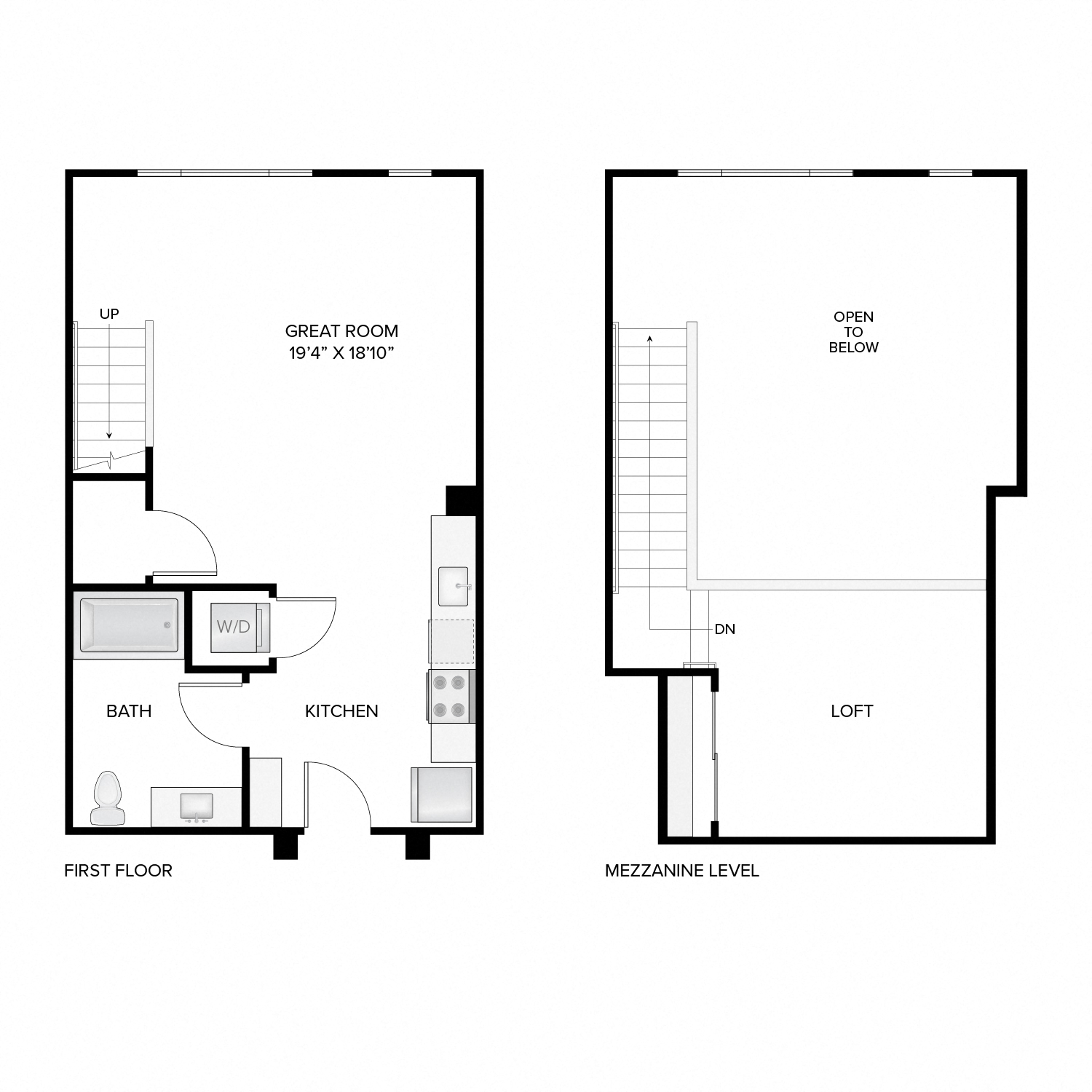 Floor plan layout diagram for The Harrison Loft